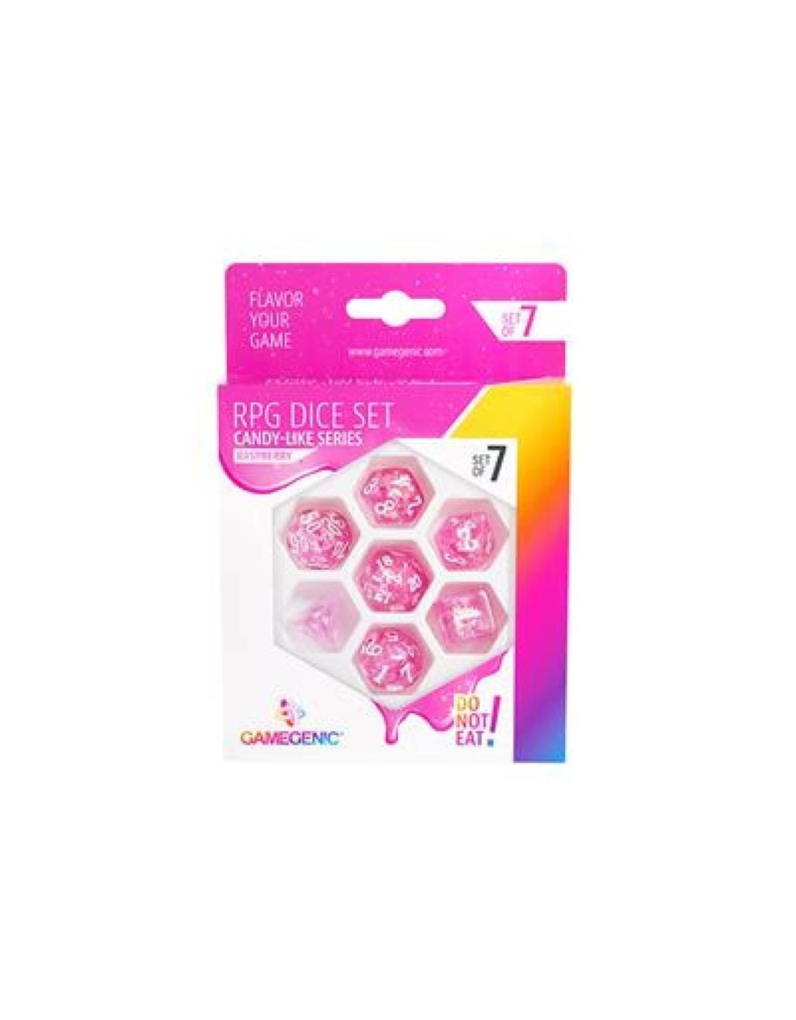 Polyhedral Dice Set (7) Candy-Like Series Raspberry
