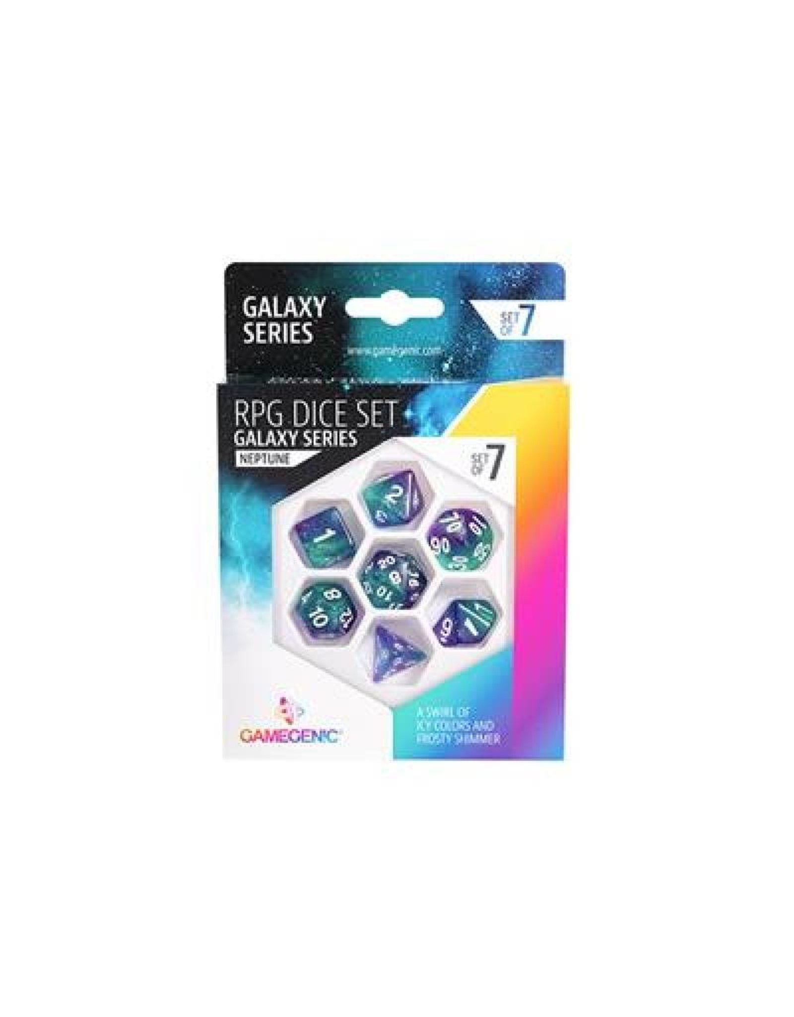 Polyhedral Dice Set (7) Galaxy Series Neptune