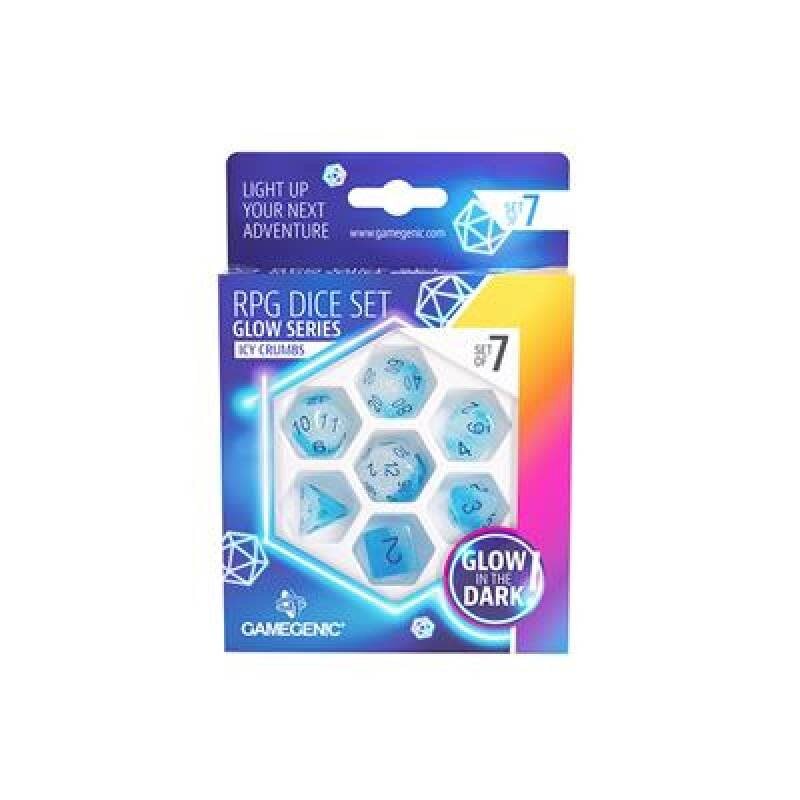 GameGenic RPG Dice (7) Glow Series Icy Crumbs