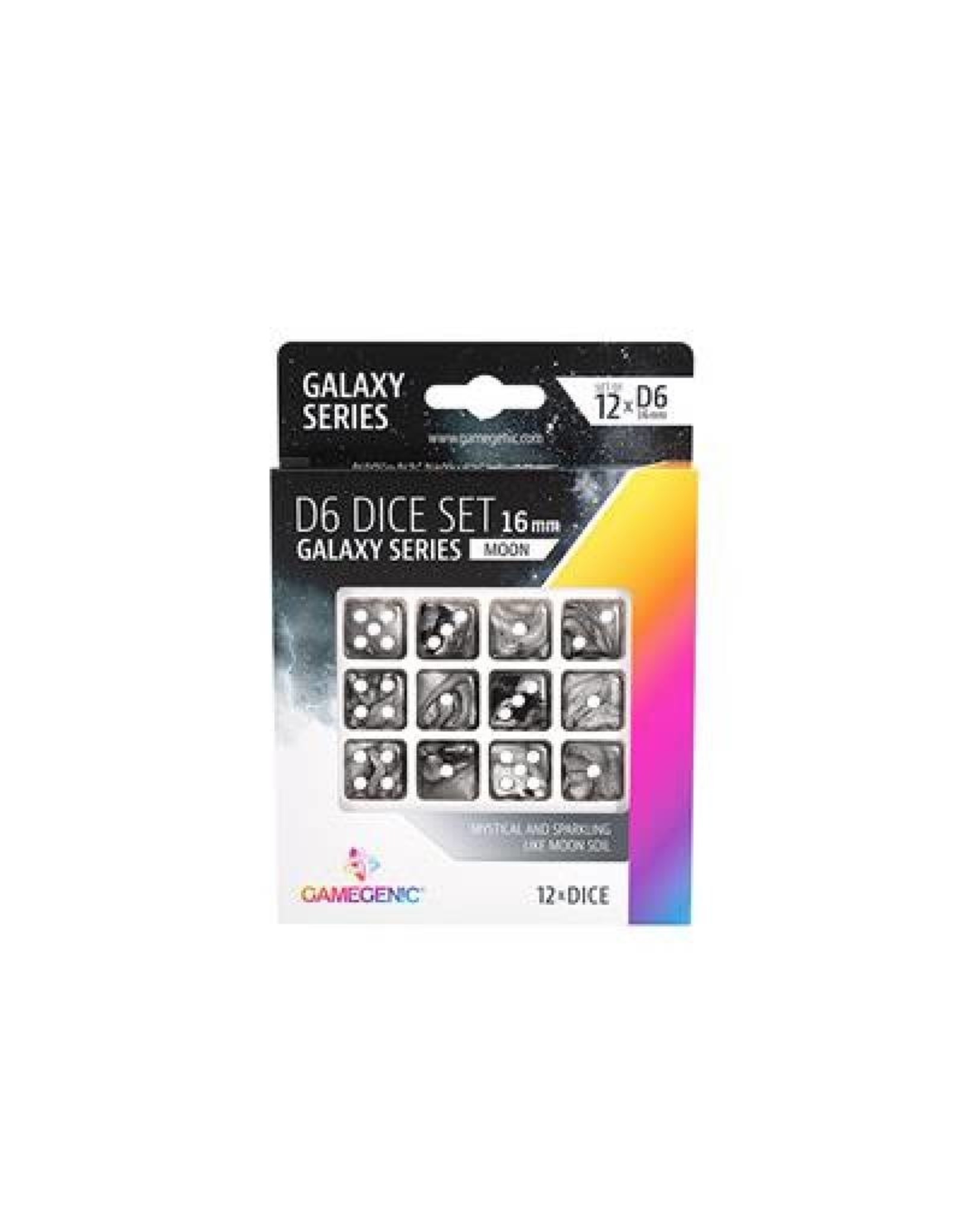 Dice Set D6 16mm (12) Galaxy Series Moon