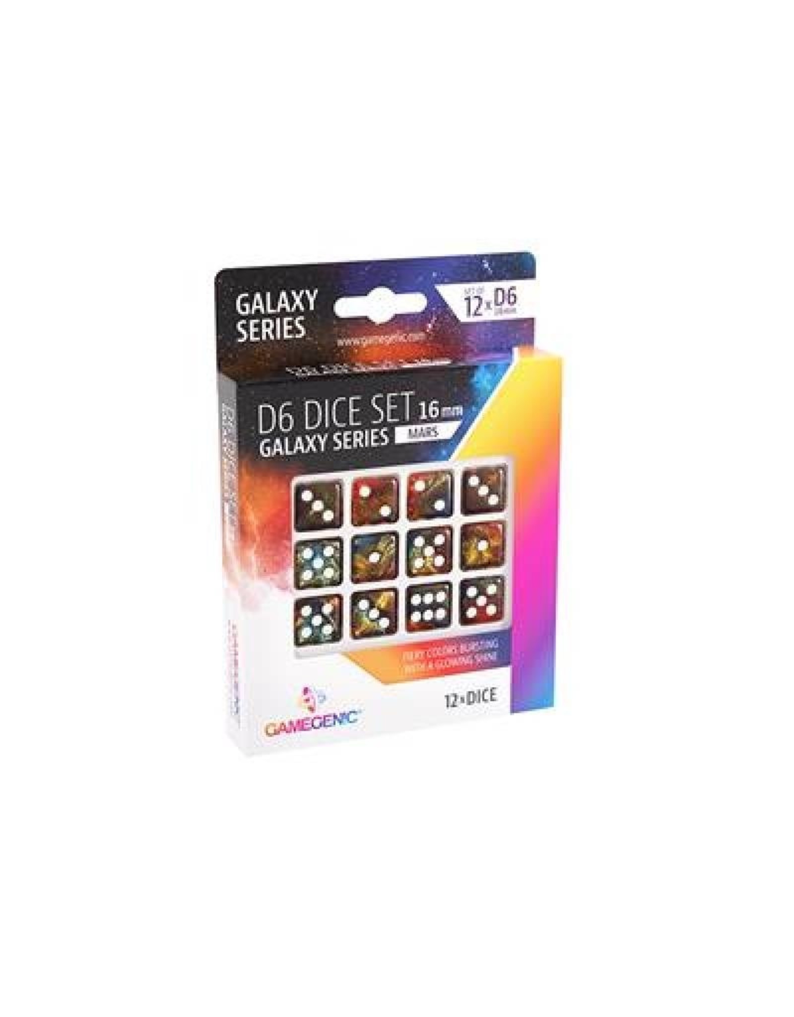 Dice Set D6 16mm (12) Galaxy Series Mars