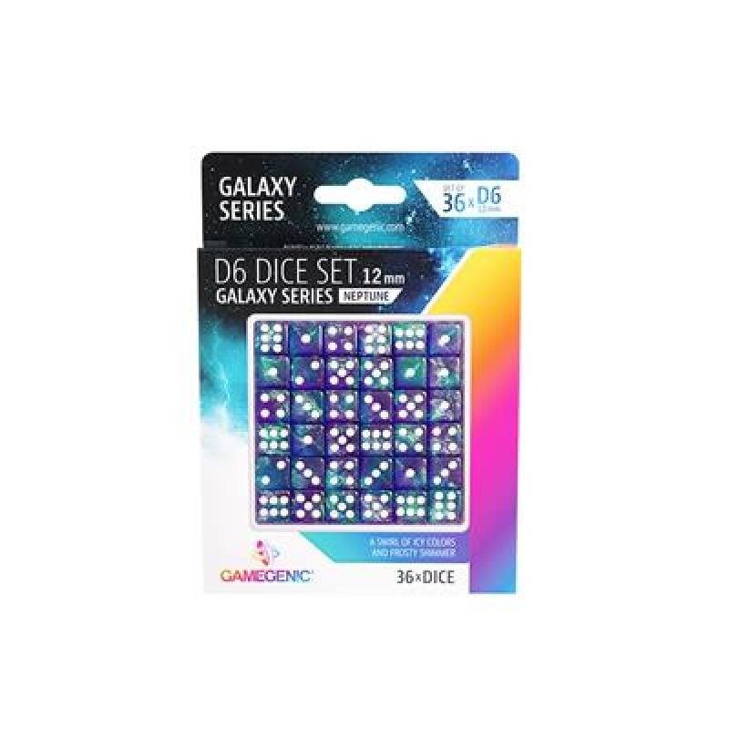D6 Dice Set 12mm (36) Galaxy Series Neptune