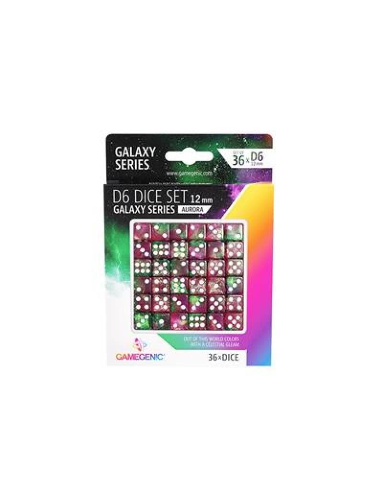 D6 Dice Set 12mm (36) Galaxy Series Aurora