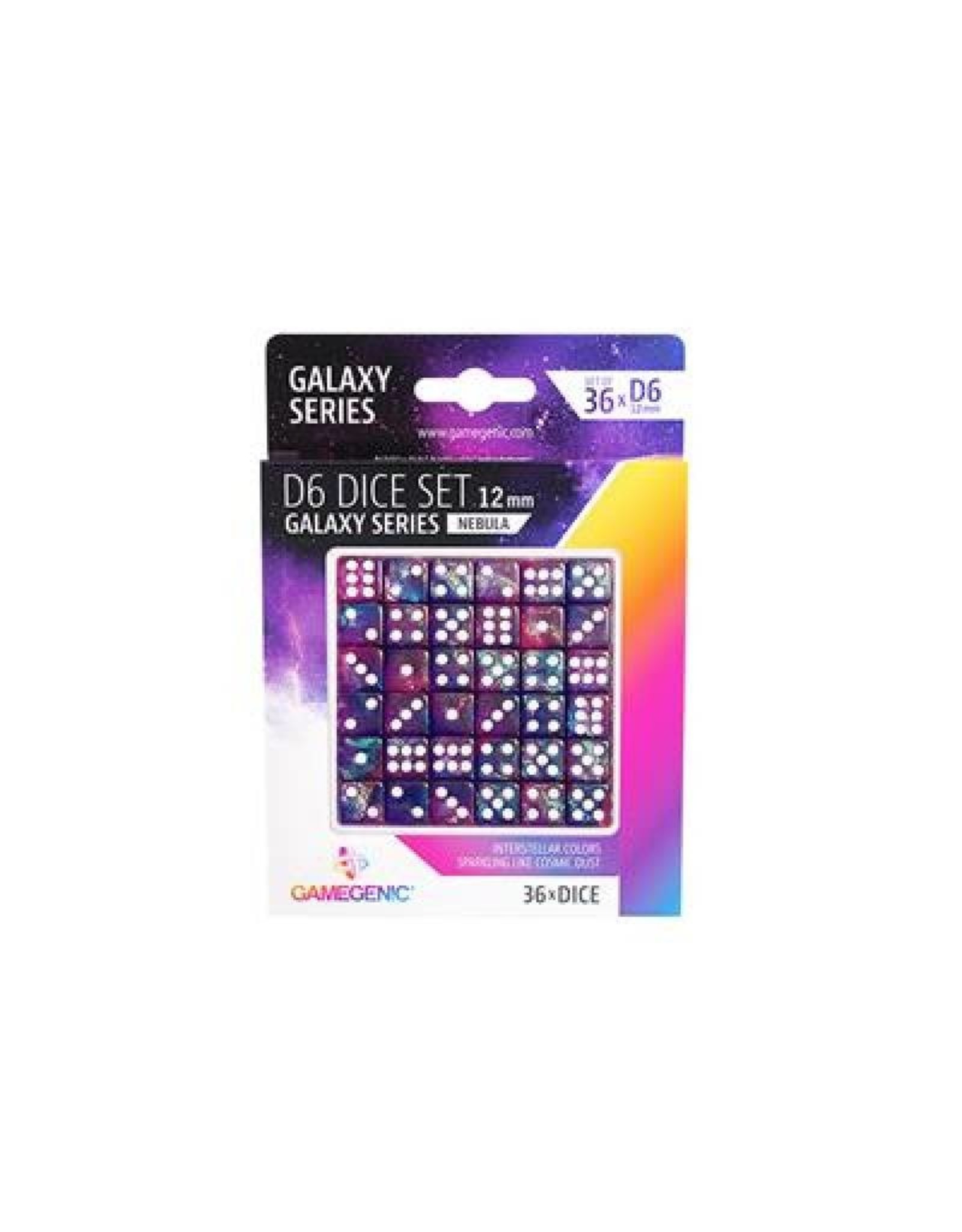 D6 Dice Set 12mm (36) Galaxy Series Nebula