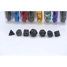 Hymgho Premium Dice Mini Metal Polyhedral Dice Set (7) Ancient Silver