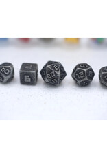 Hymgho Premium Dice Mini Metal Polyhedral Dice Set (7) Ancient Silver