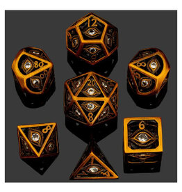 Hymgho Premium Dice Dragon's Eye Hollow Meal Dice Set- White Gems