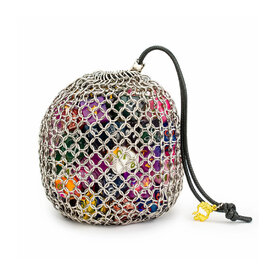 Hymgho Premium Dice Dice Bag: Chainmail Silver