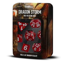 Metallic Dice Games Dragon Storm Silicone Dice Set: Red Dragon Scales (7)