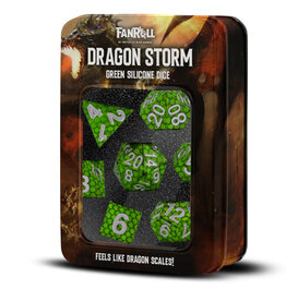 Metallic Dice Games Dragon Storm Silicone Dice Set: Green Dragon Scales (7)