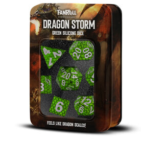 FanRoll Dragon Storm Silicone Dice Set: Green Dragon Scales (7)