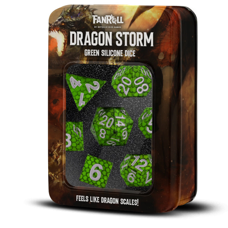 FanRoll Dragon Storm Silicone Dice Set: Green Dragon Scales (7)