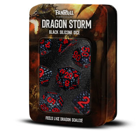 FanRoll Dragon Storm Silicone Dice Set: Black Dragon Scales (7)