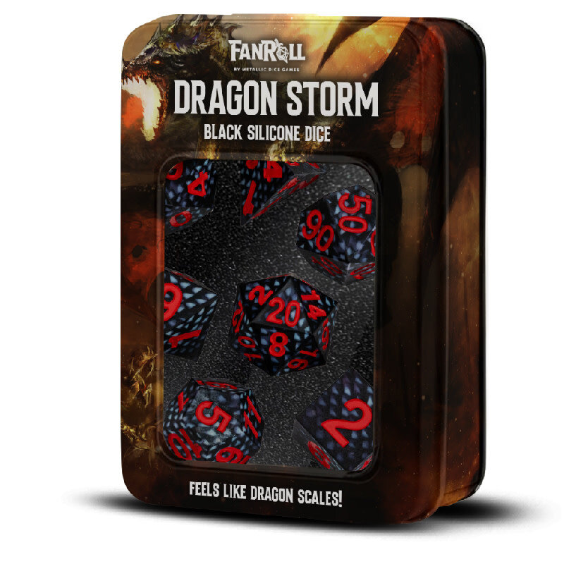 FanRoll Dragon Storm Silicone Dice Set: Black Dragon Scales (7)