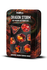 FanRoll Dragon Storm Inclusion Resin Dice Set: Red Dragon (7)