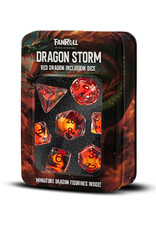 Metallic Dice Games Dragon Storm Inclusion Resin Dice Set: Red Dragon (7)