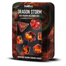 FanRoll Fanroll RPG Dice (7) Dragon Storm Red Inclusion