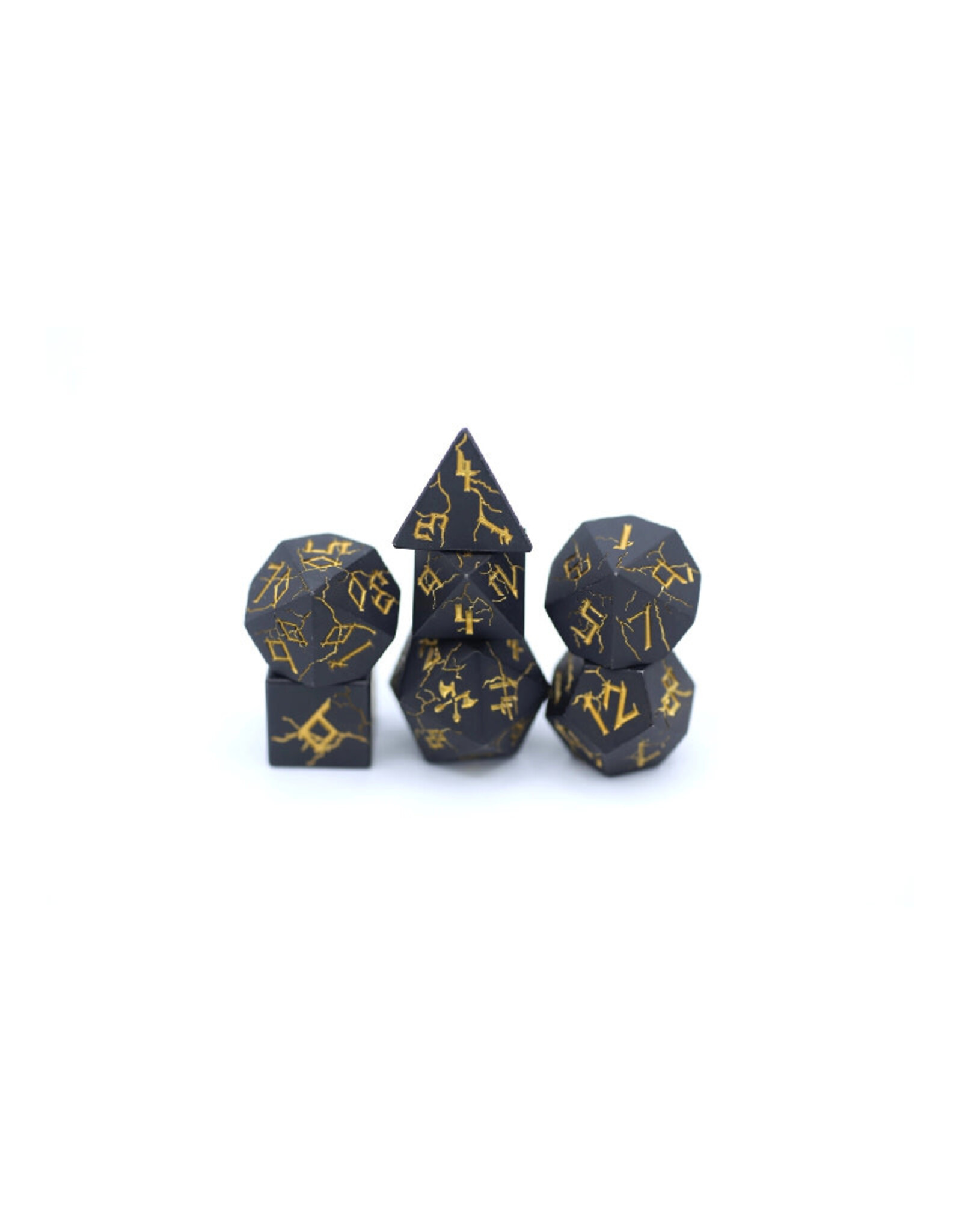Hymgho Premium Dice Hymgho Metal RPG Dice (7) Barbarian Black