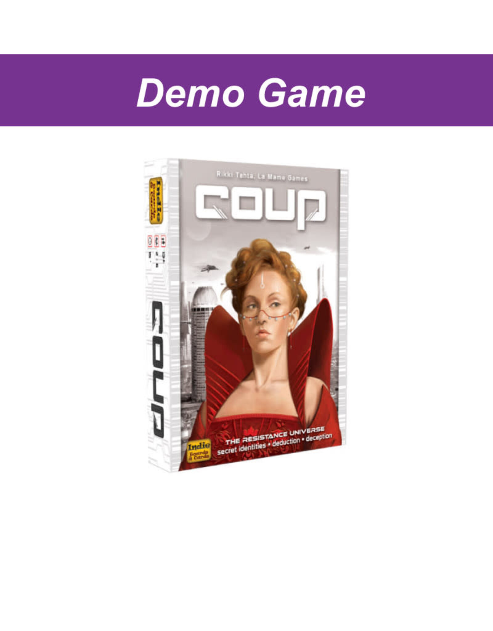 Indie Boards and Cards (DEMO) Coup. Free to play in store!