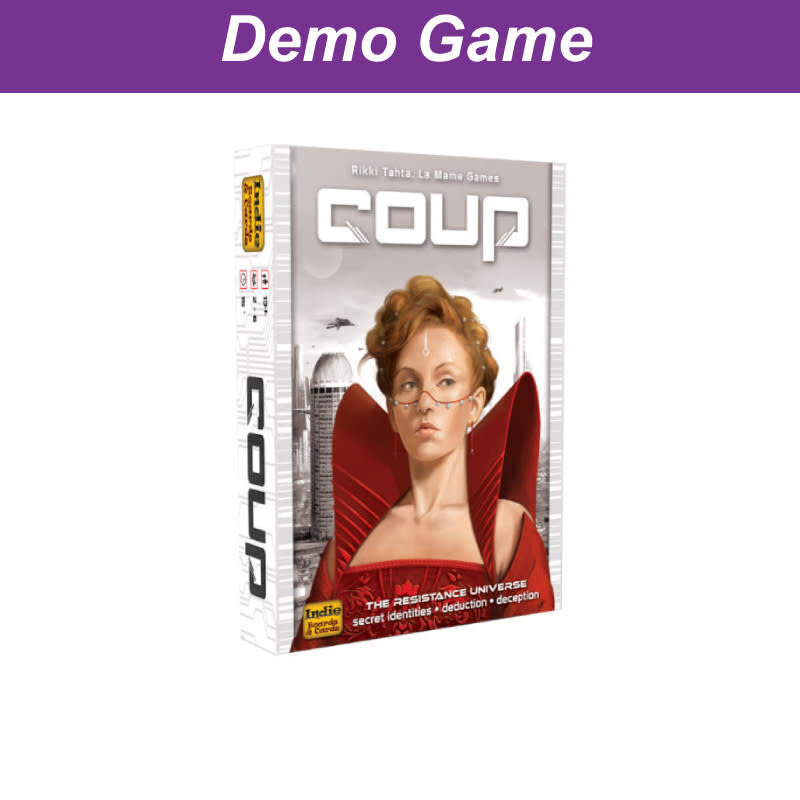 Indie Boards and Cards (DEMO) Coup. Free to play in store!