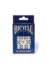 United States Playing Card Co D6 Dice (10) Bicycle White with Black Pips