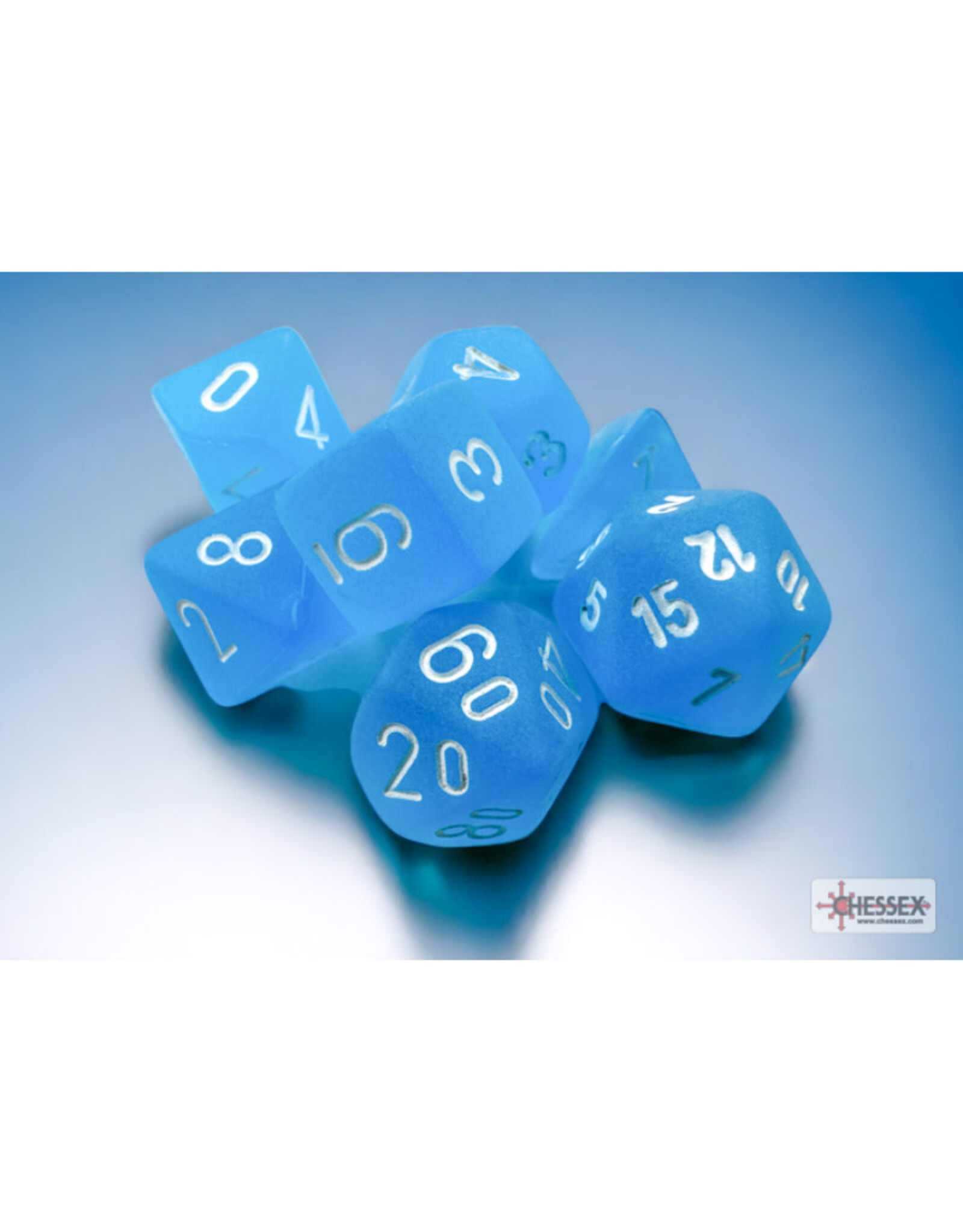 Chessex Mini Chessex RPG Dice (7) Frosted Caribbean Blue