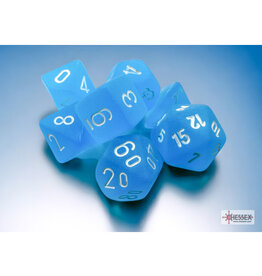 Chessex Mini Polyhedral Dice (7) Frosted Caribbean Blue