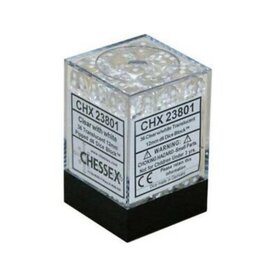 Chessex D6 Dice: 12mm Translucent Clear (36)