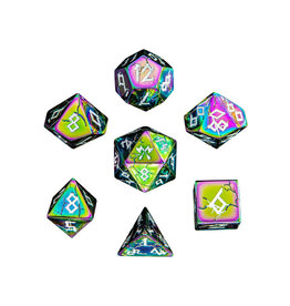 Hymgho Premium Dice Hymgho Polyhedral Dice (7) Metal Barbarian Rainbow