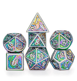 Hymgho Premium Dice Hymgho Metal Polyhedral Dice (7) Brushed Rainbow