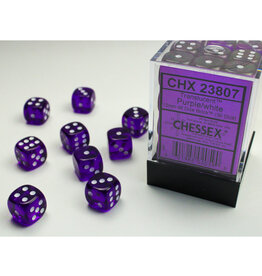 Chessex D6 Dice: 12mm Translucent Purple (36)