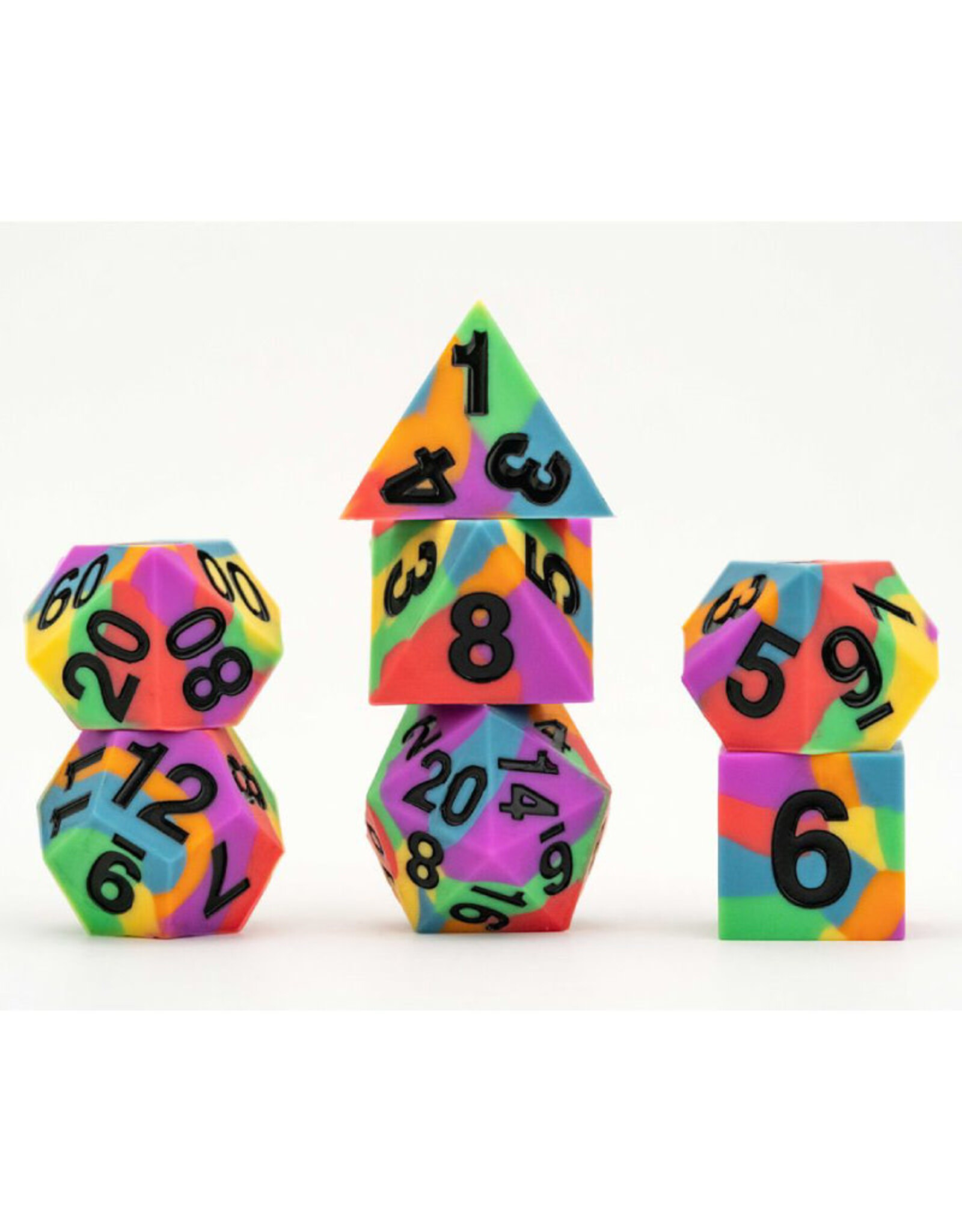 FanRoll Fanroll Polyhedral Dice (7) Pride Rainbow Flag