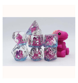 Misc Foam Brain Games Polyhedral Dice (7) Pink T-Rex