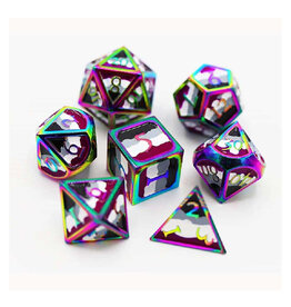 Misc Foam Brain Games Metal RPG Dice (7) Asexual Pride Flag