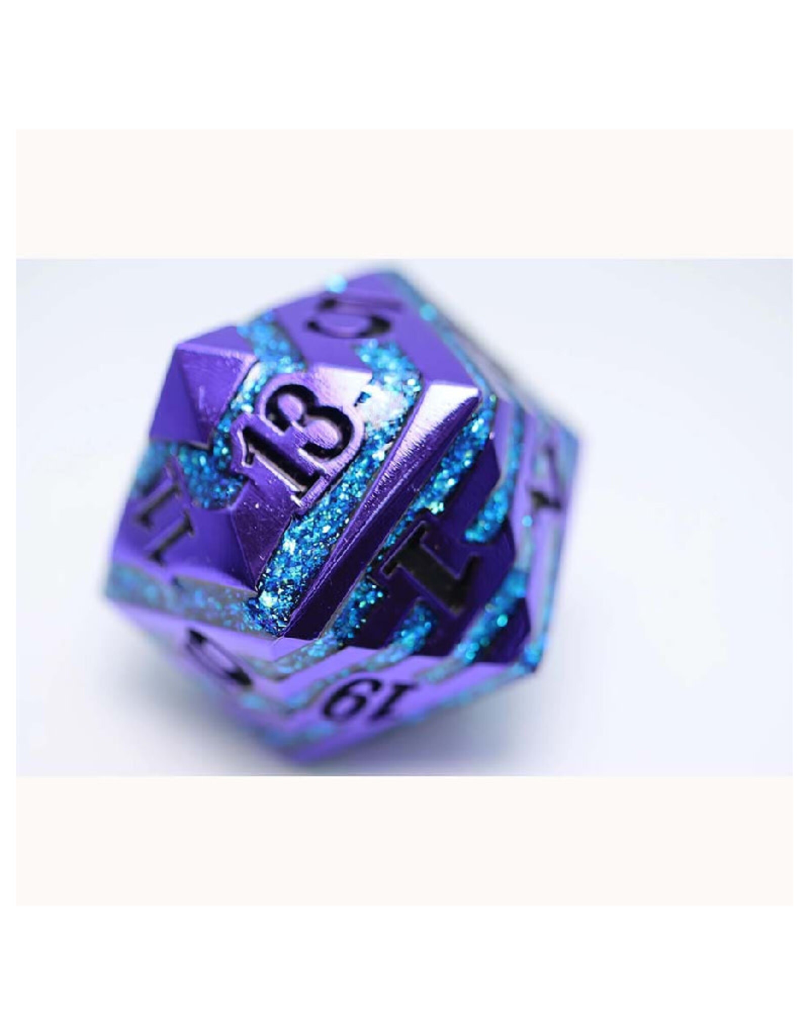 Misc FOAM BRAIN GAMES: 35MM METAL D20: PURPLE WITH BLUE MICA