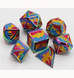 Misc FOAM BRAIN GAMES: METAL RPG DICE SET: PANSEXUAL PRIDE FLAG