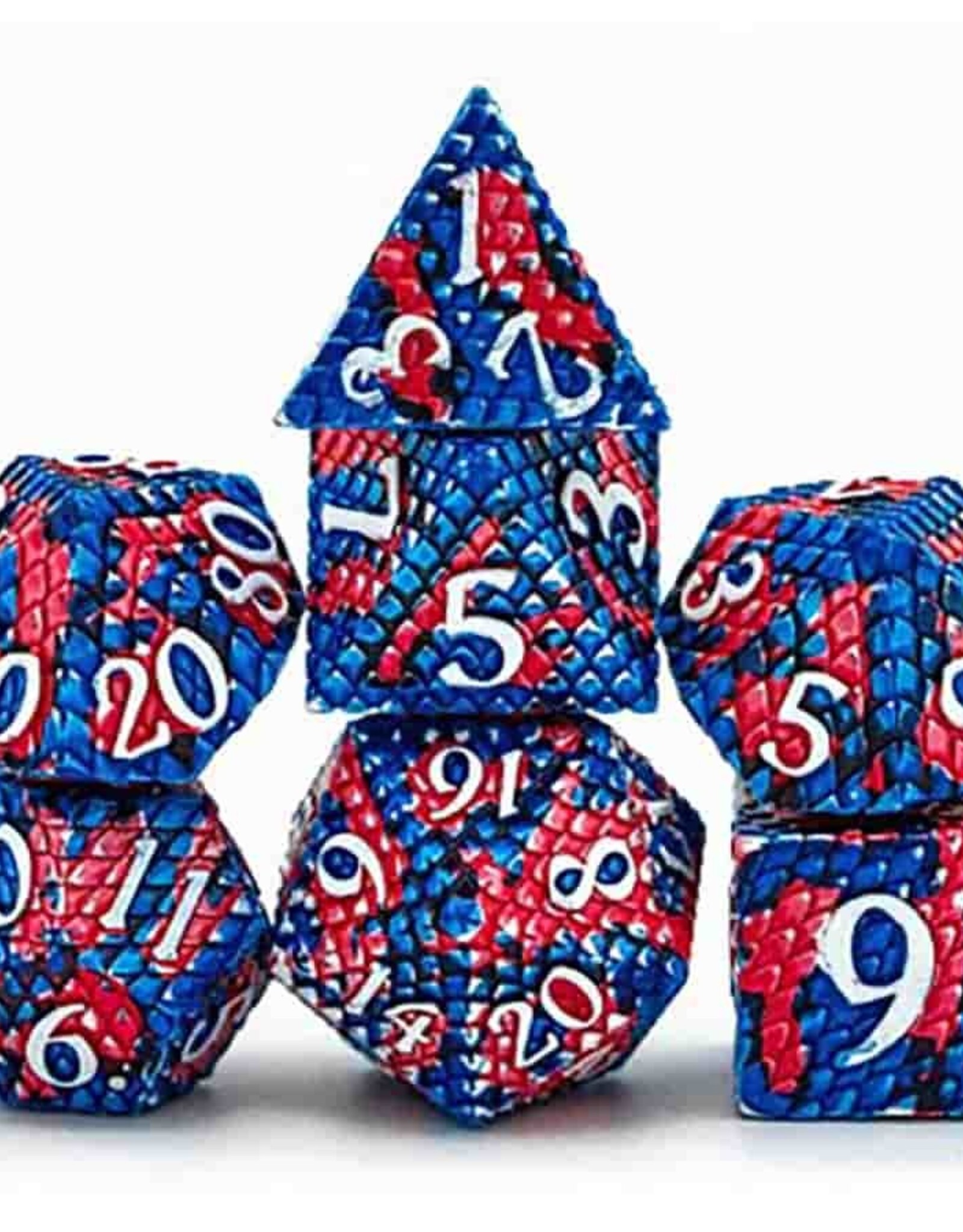 Misc FOAM BRAIN GAMES: DRAGON SCALE: METAL RPG DICE SET: CORAL REEF