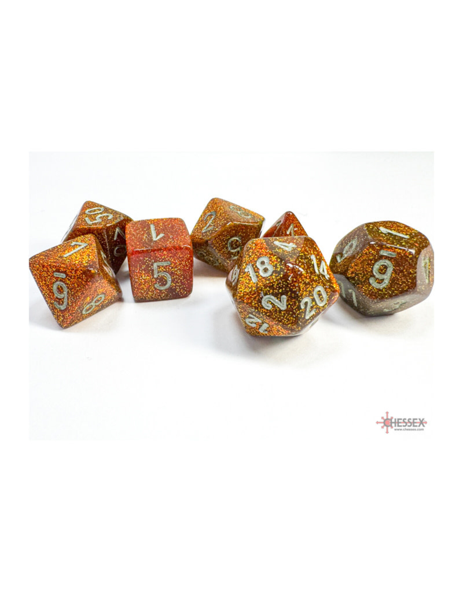 Chessex Chessex RPG Dice (7) Glitter Gold/Silver