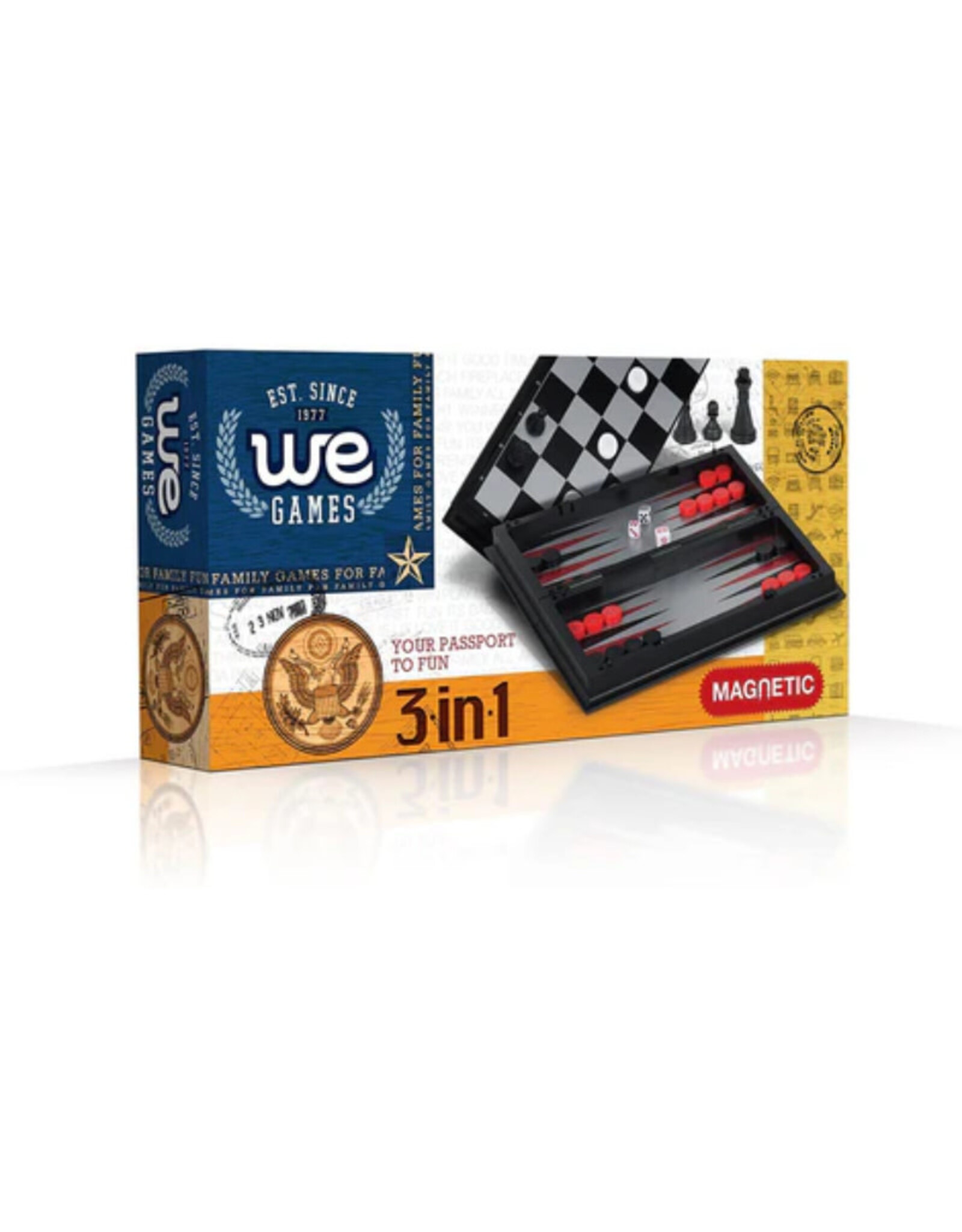 3-in-1 Game Set: 10 Inch Magnetic Board