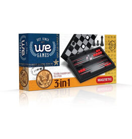 3-in-1 Game Set: 10 Inch Magnetic Board