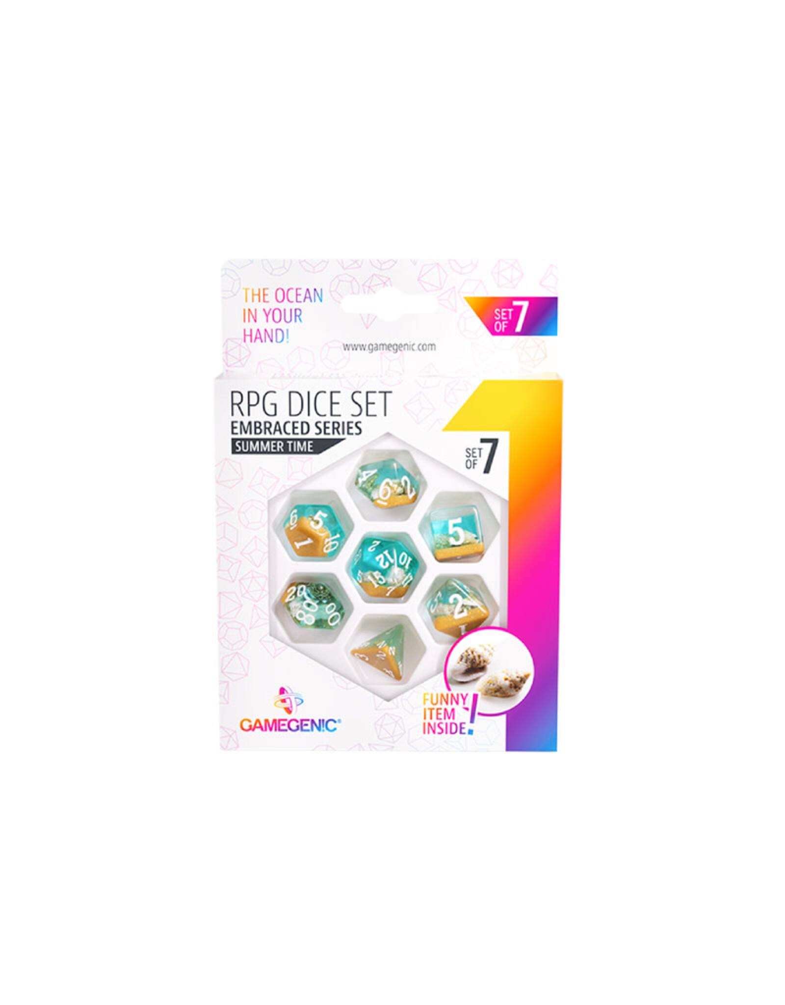GameGenic RPG Dice (7) Embraced Series Summer Time
