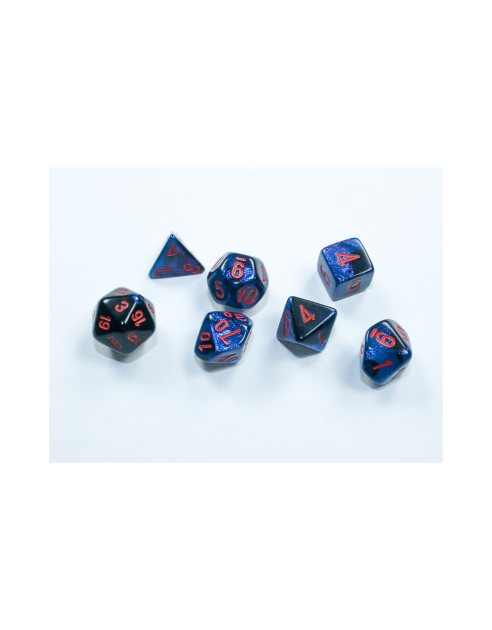 Chessex Mini Chessex RPG Dice (7) Starlight with Red