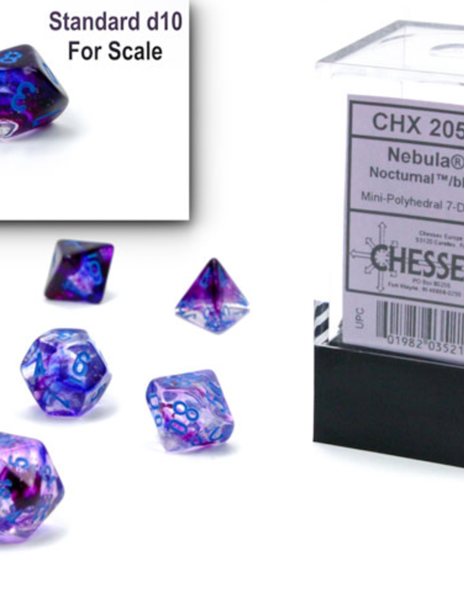 Chessex Mini RPG Dice (7) Nocturnal Blue