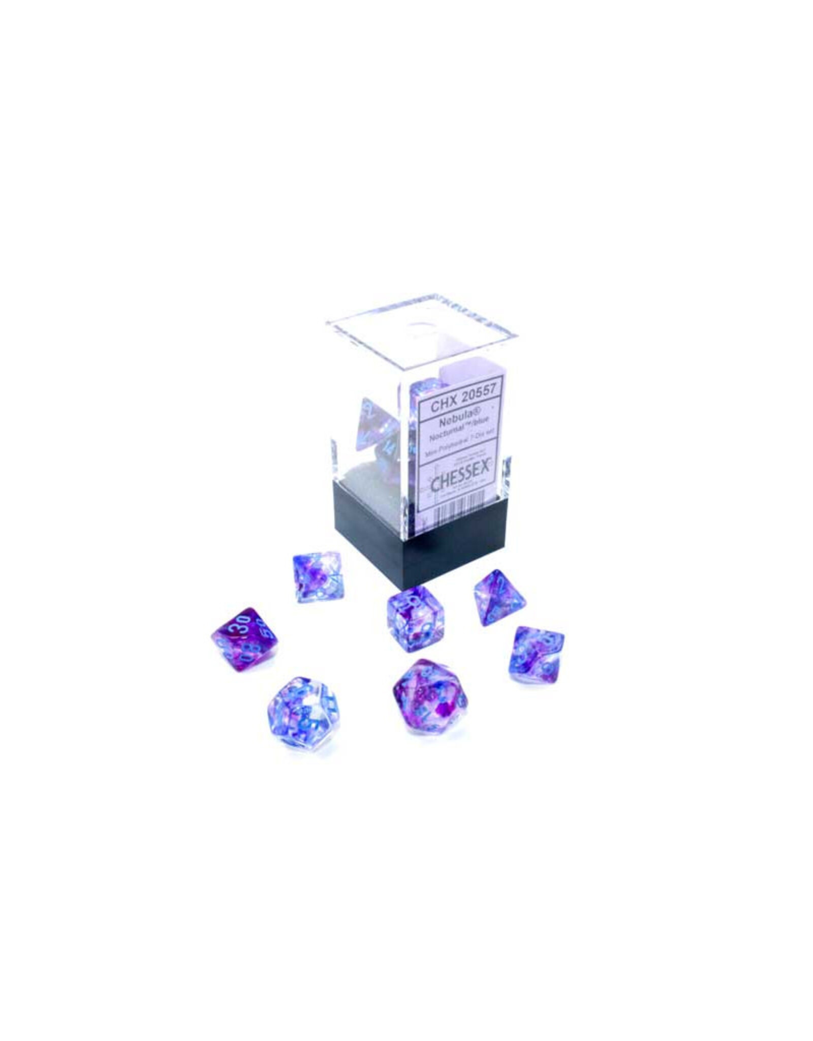 Chessex Mini RPG Dice (7) Nocturnal Blue