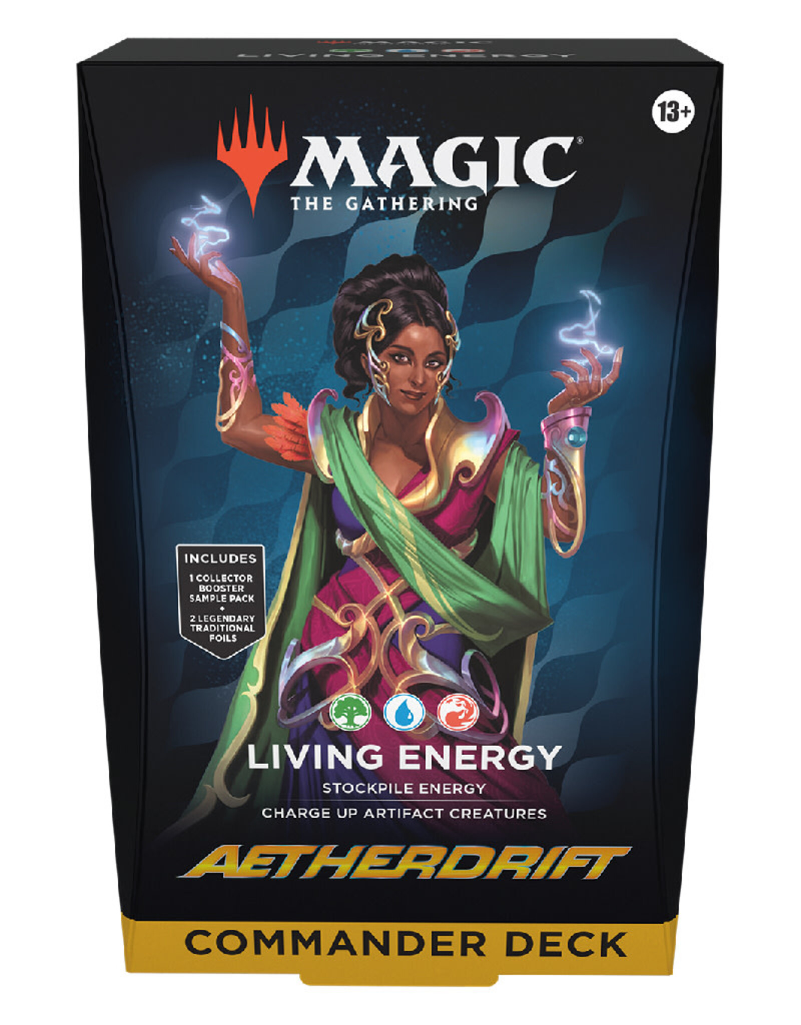 Wizards of the Coast MTG Aetherdrift Commander Deck: Living Energy (Green - Blue- Red)