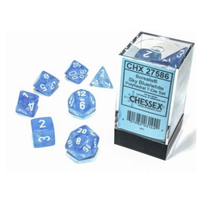 Chessex Chessex RPG Dice (7) Borealis Sky Blue
