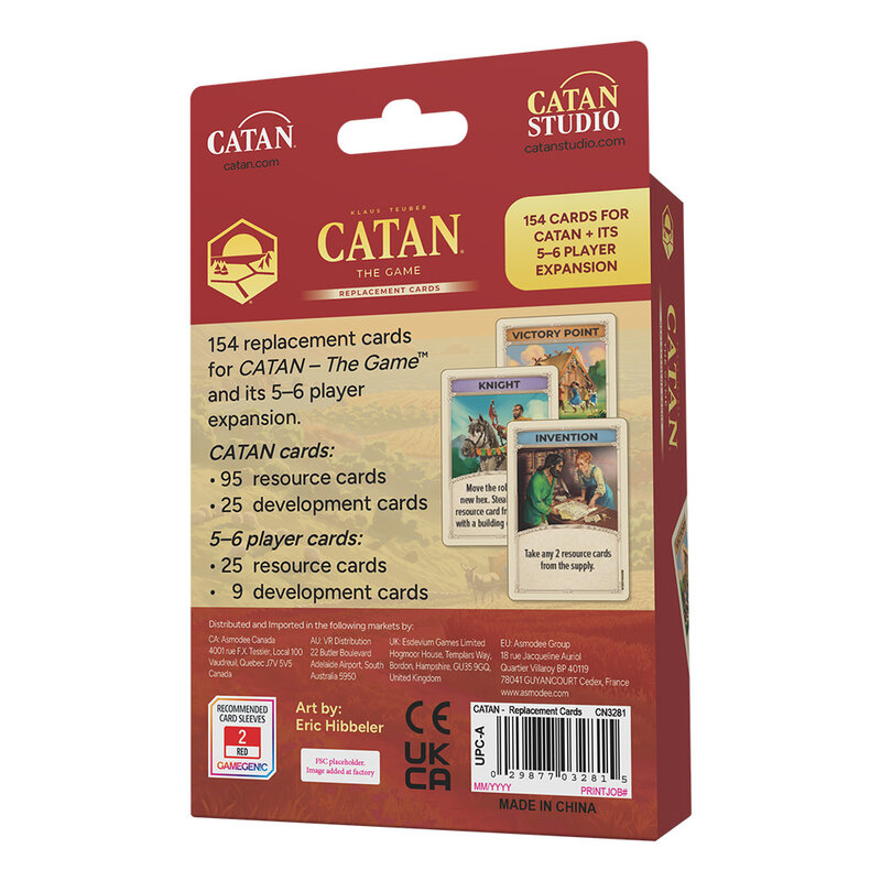 Catan Base Game Replacement Cards