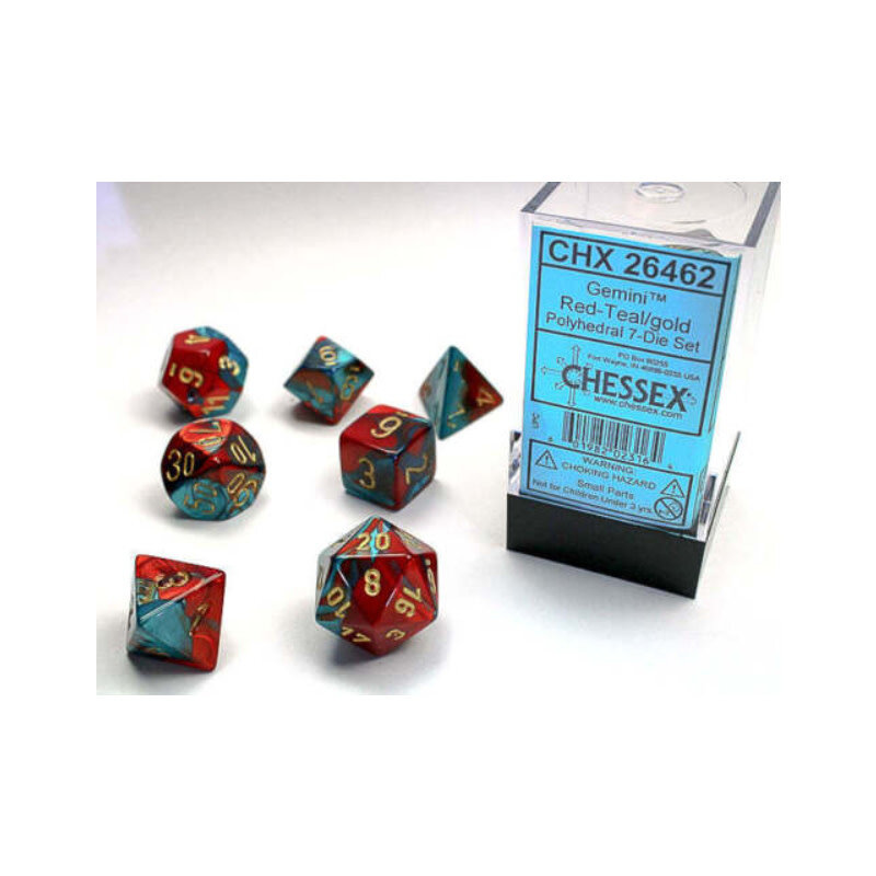 Chessex Mini Chessex RPG Dice (7) Red-Teal