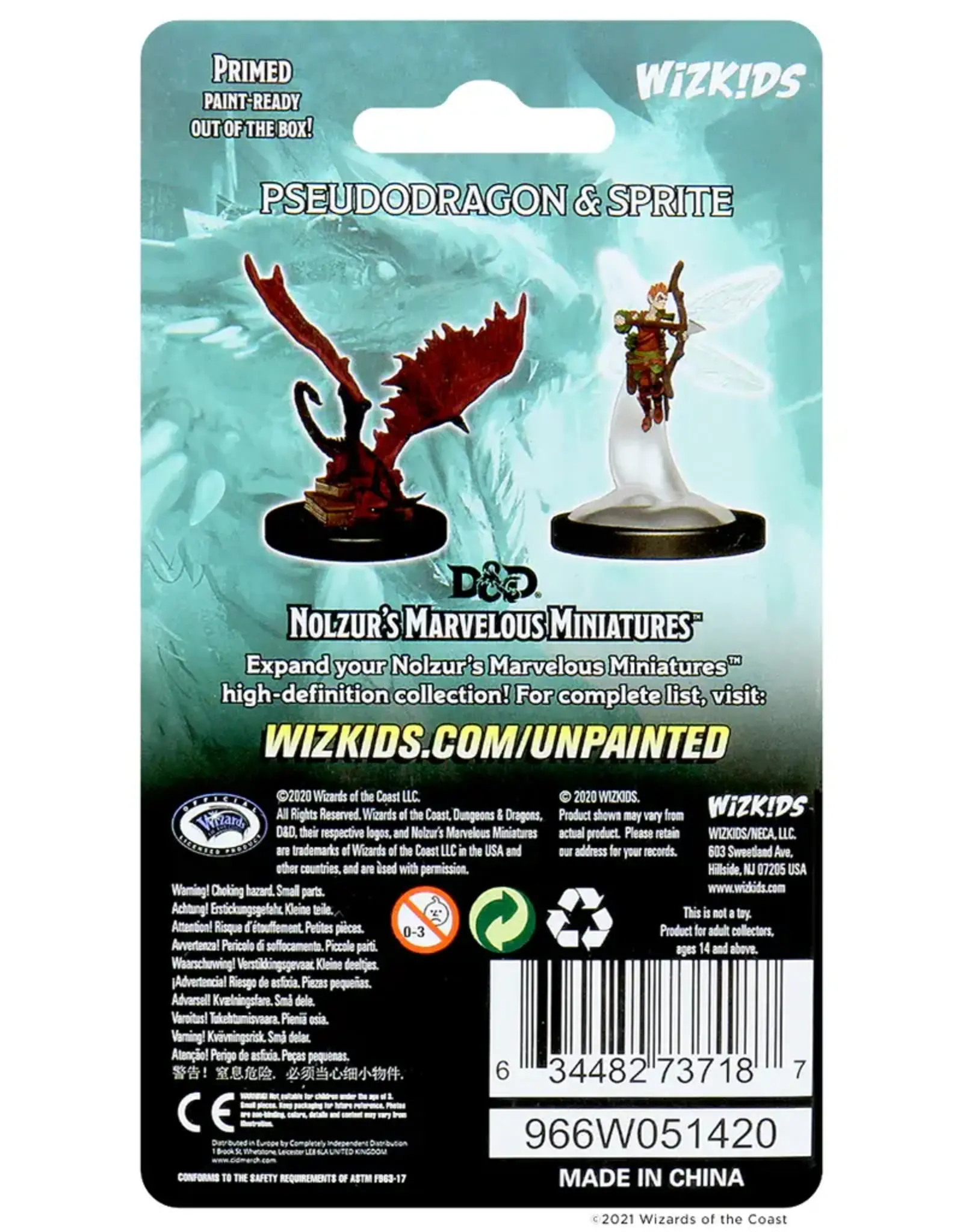 Wizkids D&D Unpainted Minis: Psuedodragon and Sprite