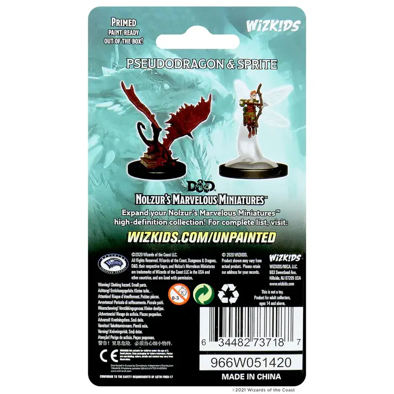 Wizkids D&D Unpainted Minis: Psuedodragon and Sprite